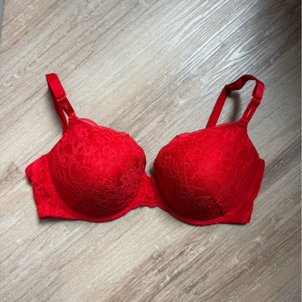 SOLD Lace Push-Up Bra in Red - Women Intimates